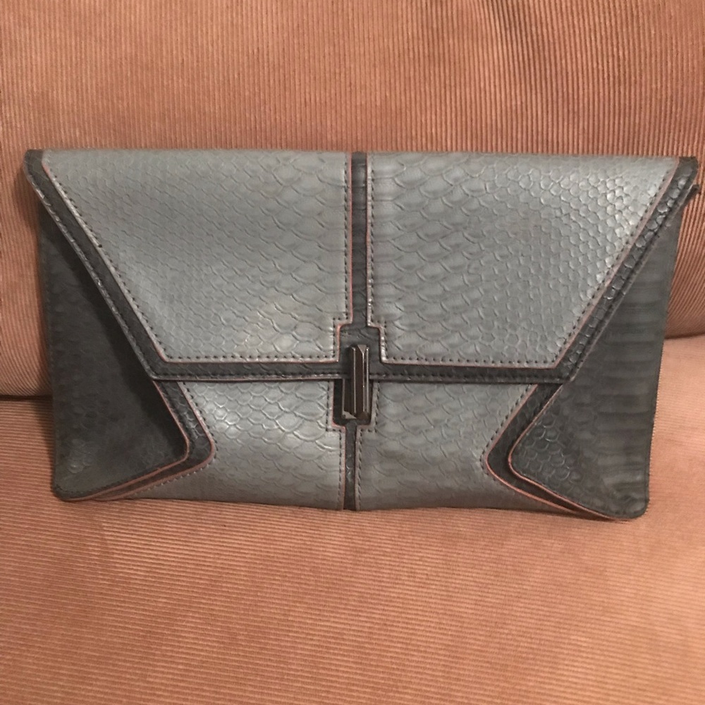 Rachel Roy Grey Python Clutch Bag - image 1